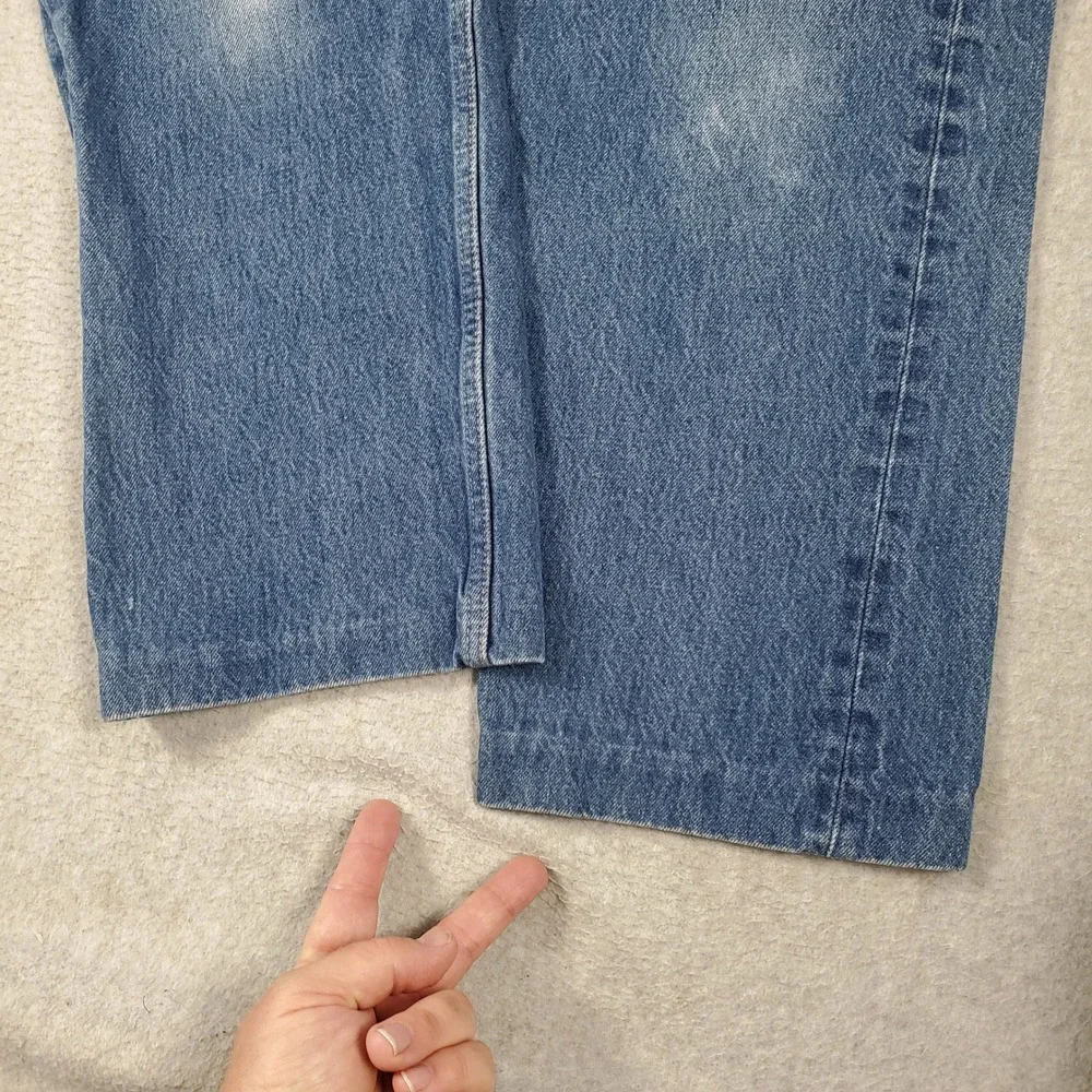 Vintage Levis 501 Jeans FITS 34X25 tag 38x34 Blue Denim Button Fly 90s *Hemmed